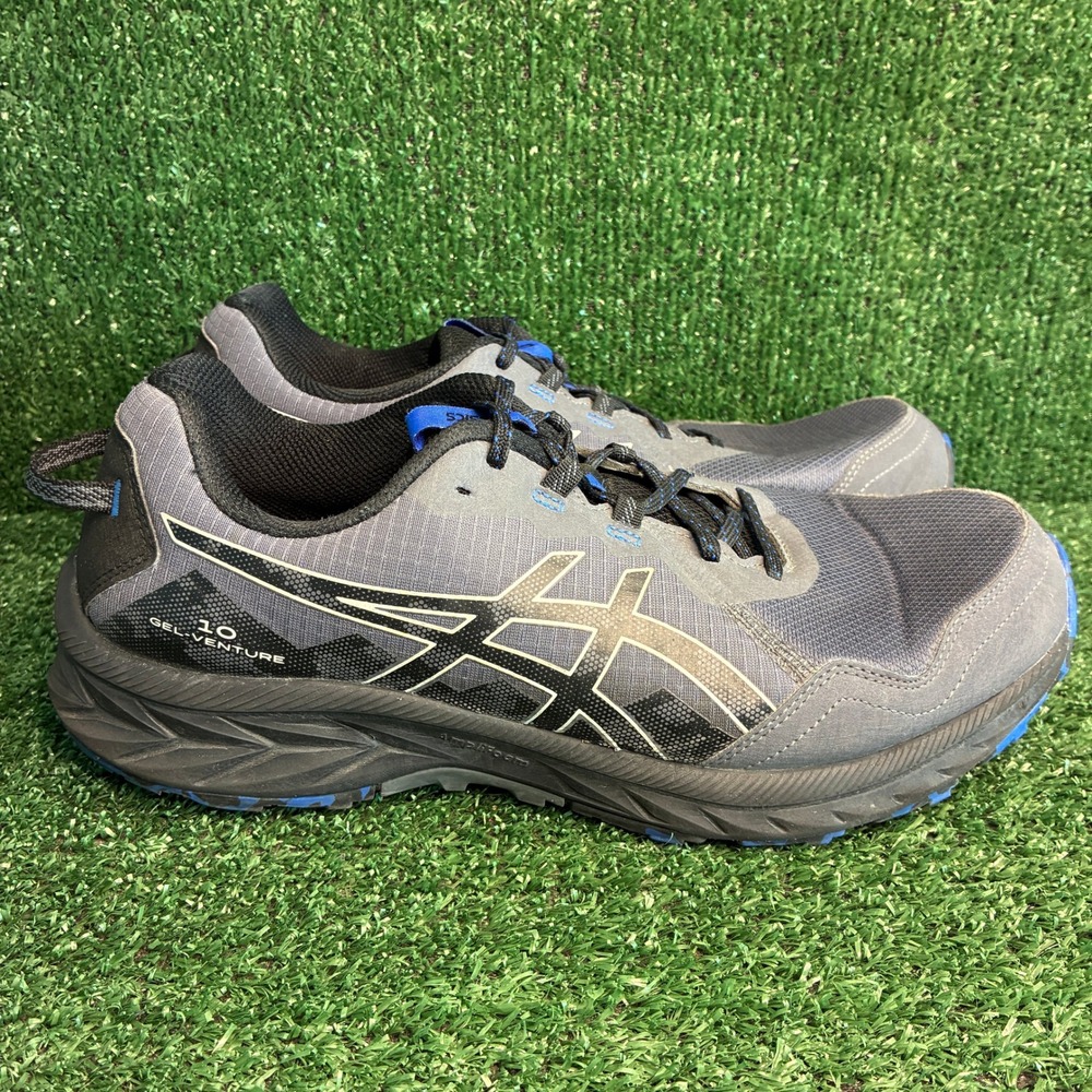 ASICS GEL-Venture 10 Trail Running Athletic Sneaker Grey Mens Sz 11.5 Extra Wide